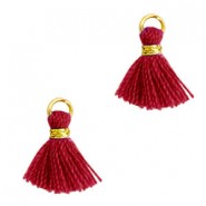 Mini Borla 1cm - Gold-garnet red